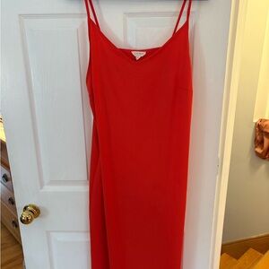 See You Monday Bold Red orange  maxi dress